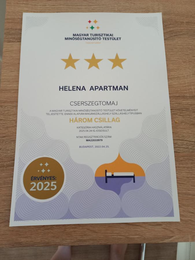 Helena Apartman Cserszegtomaj Esterno foto